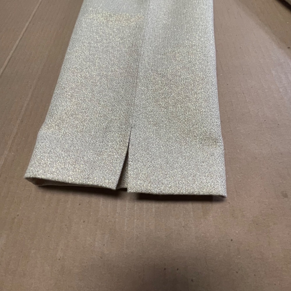 Talbots Women's 10P Metallic Gold Shimmer Textured Straight Leg Dress Pants - Picture 16 of 16